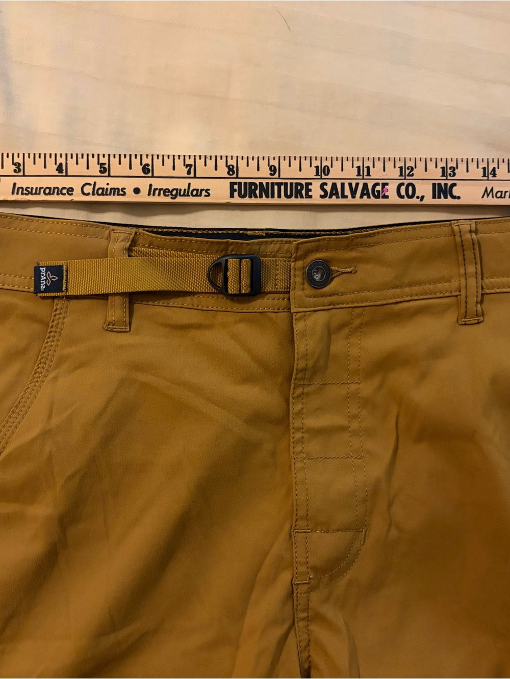 Prana Shorts Mens 34 Brown Zion Stretch Cargo Hiking Camping Belted Hiker 12 In - Picture 7 of 12